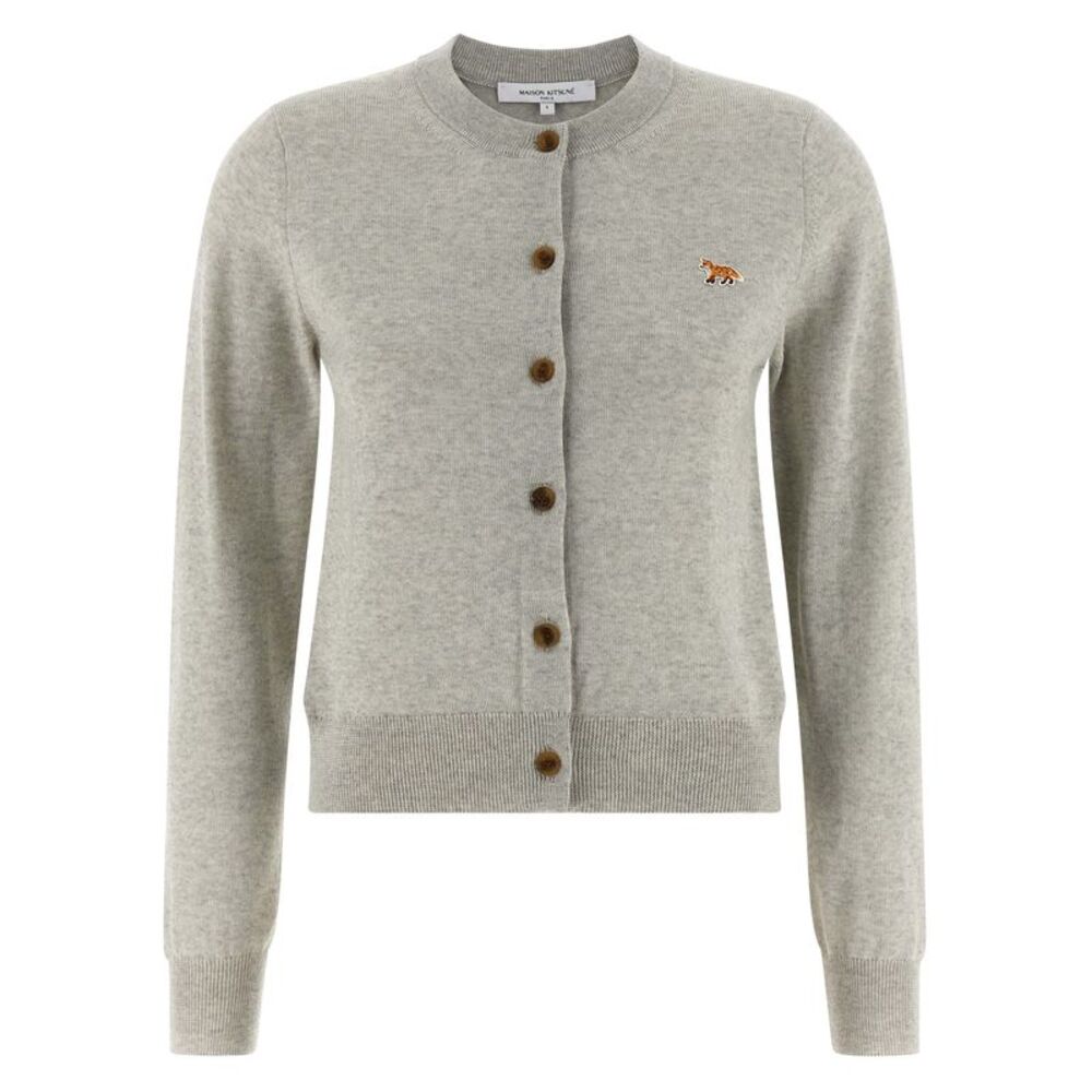 Maison Kitsuné Gray Virgin Wool Women's Cardigan